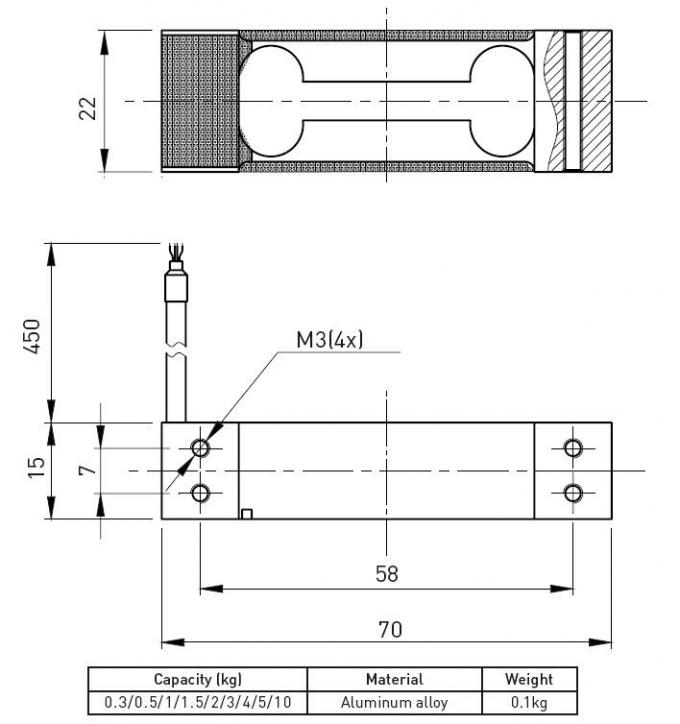 Aluminum Alloy Load Cell Compression Type Single Point Force Measurement Sensor
